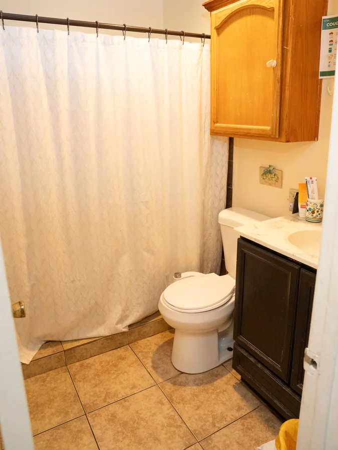 Accessible bathroom with shower-tub combination
